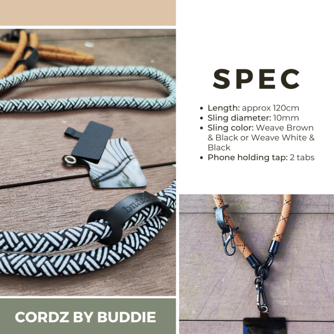Cordz By Buddie, phone Sling with two holding tabs