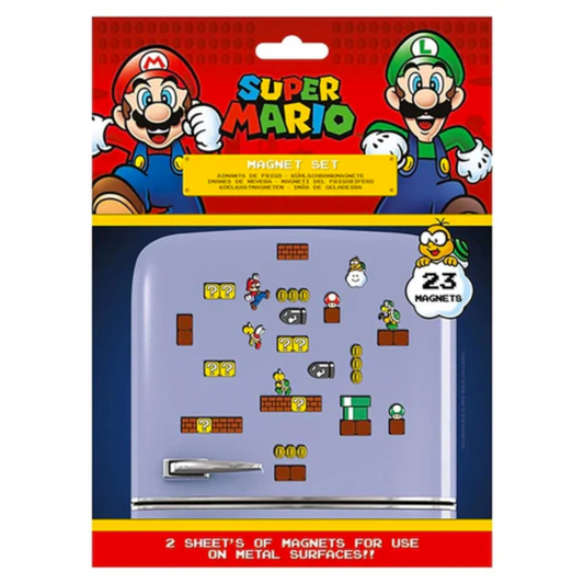 Pyramid Super Mario Magnet Set | 23-Piece High-Quality Fridge Magnets | Officially Licensed Nintendo Merchandise | Retro Super Mario Bros. Characters & Power-Ups | Authentic Gaming Collectible