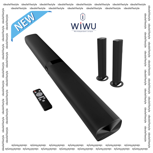 Wiwu Sounder S1 Sound Bar, 60W Sound Bar for Smart TV, 5.0 Bluetooth TV Sound Bar, Wired & Wireless Soundbar with Auto Volume Boost, ARC/Optical/AUX Connection, Detachable Soundbar Speaker