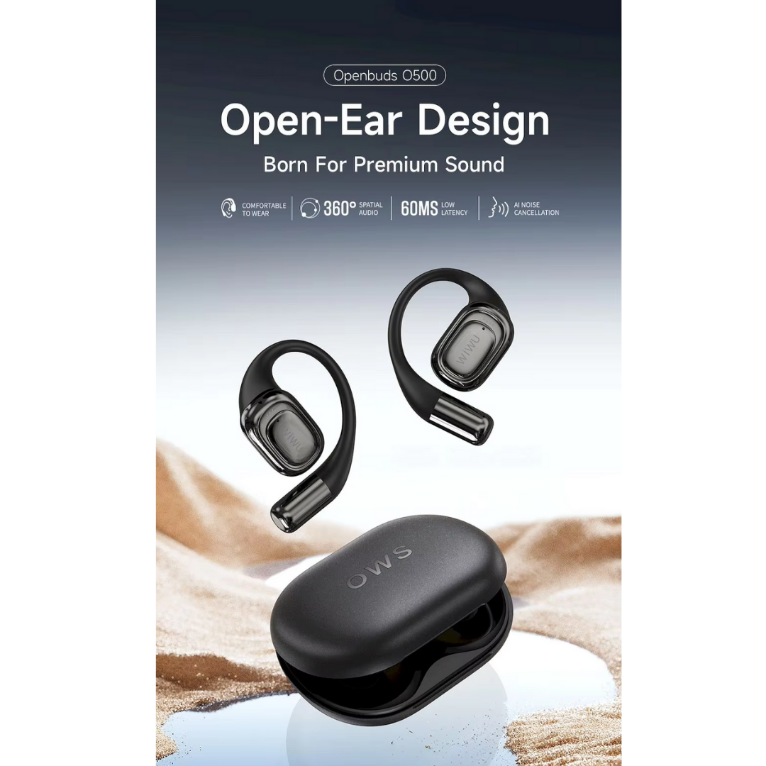 WiWU O500 Open Ear Headphones,Bluetooth 5.3 Wireless Earbuds with Mic