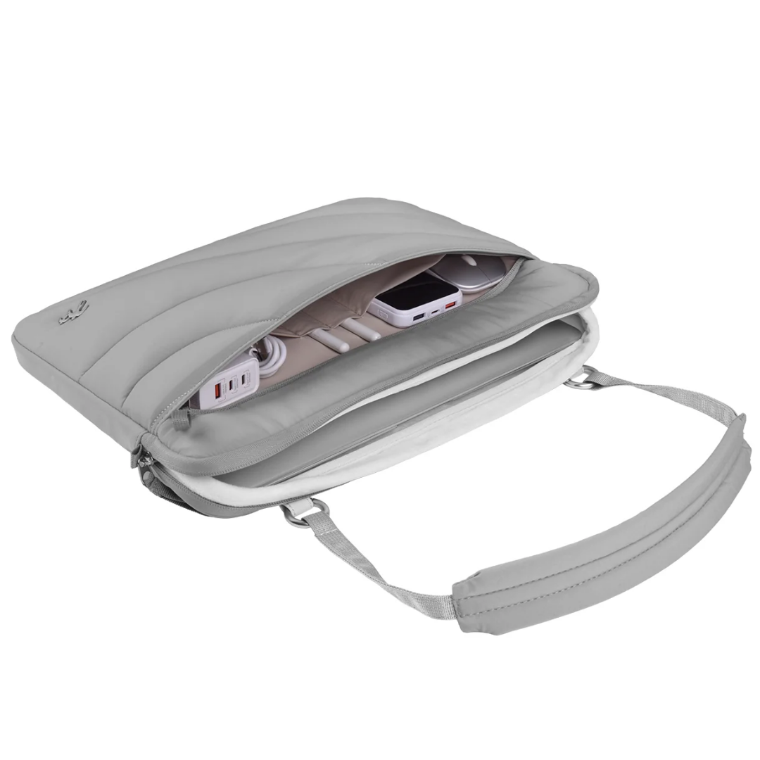WiWU Terrace Laptop Sleeve 13 14 Inch Waterproof Nylon Inner Bag Velvet Shockproof Notebook Carrier Briefcase with Strap