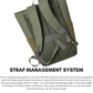 User wearing Rivacase Eden 7826 roll-top backpack during commute