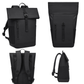 Front view of Rivacase Eden 7826 ECO roll-top backpack in waterproof RPET PU leather