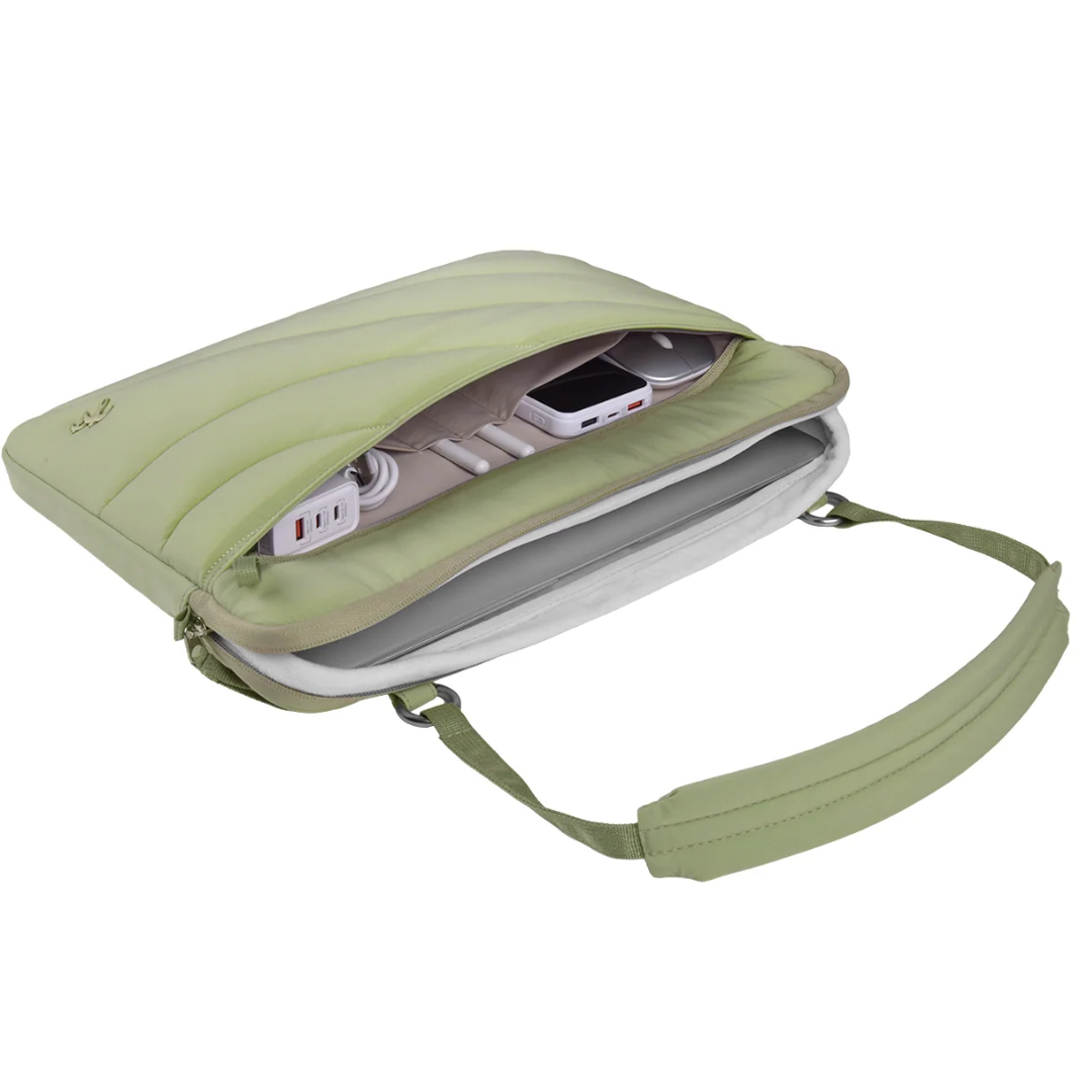 WiWU Terrace Laptop Sleeve 13 14 Inch Waterproof Nylon Inner Bag Velvet Shockproof Notebook Carrier Briefcase with Strap
