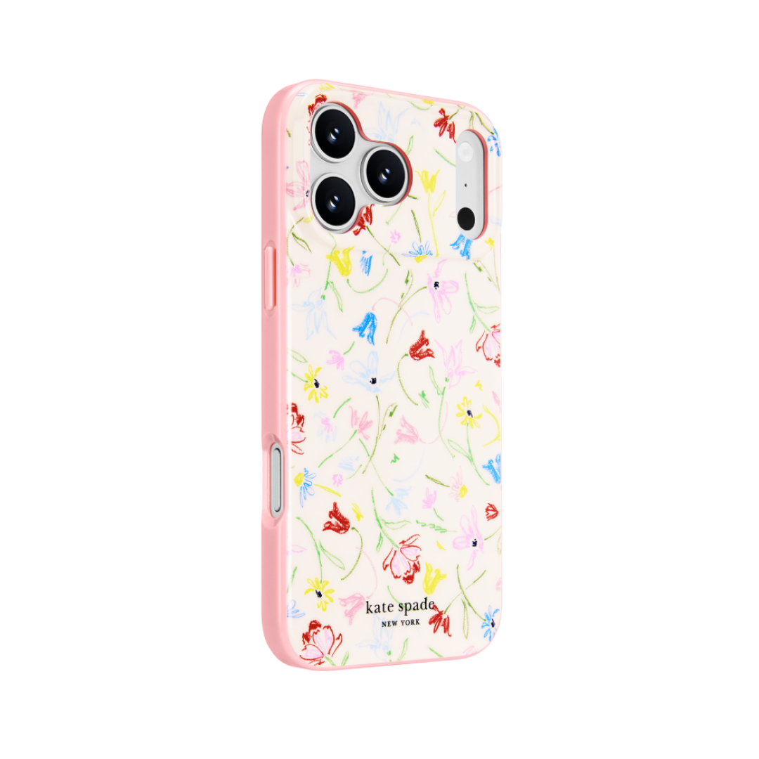 kate spade new york Joyful Garden MagSafe Case for iPhone 18 Pro Max 18 Pro Silver Glitter Details 12ft Drop Protection
