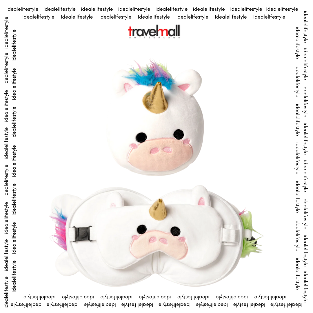 3D Unicorn Plush Travel Pillow and Eye Mask Set – Travelmall Official UK Design