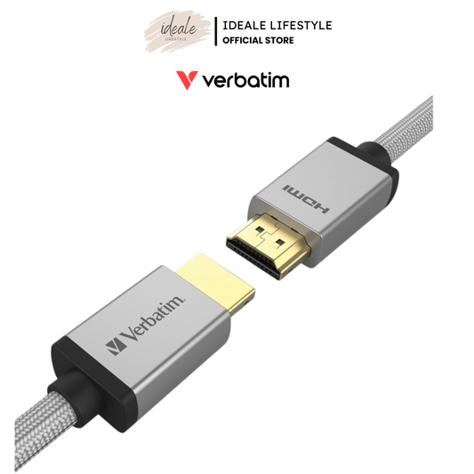 Verbatim HDMI 2.1 Cable 2m | Ultra High Speed 48Gbps | Supports 8K 60Hz, 4K 120Hz, 10K Resolution | Dynamic HDR, eARC, VRR for Pro Gaming Consoles & Home Theater | Gold-Plated Braided Cable