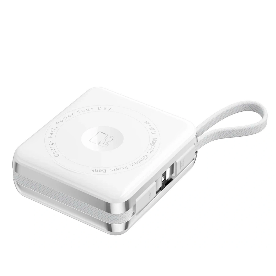 WiWU Mag Plus XF17 3-in-1 Magnetic Wireless Power Bank 10000mAh Built-in Type C Cable 20W PD Fast Charger Flight Approved