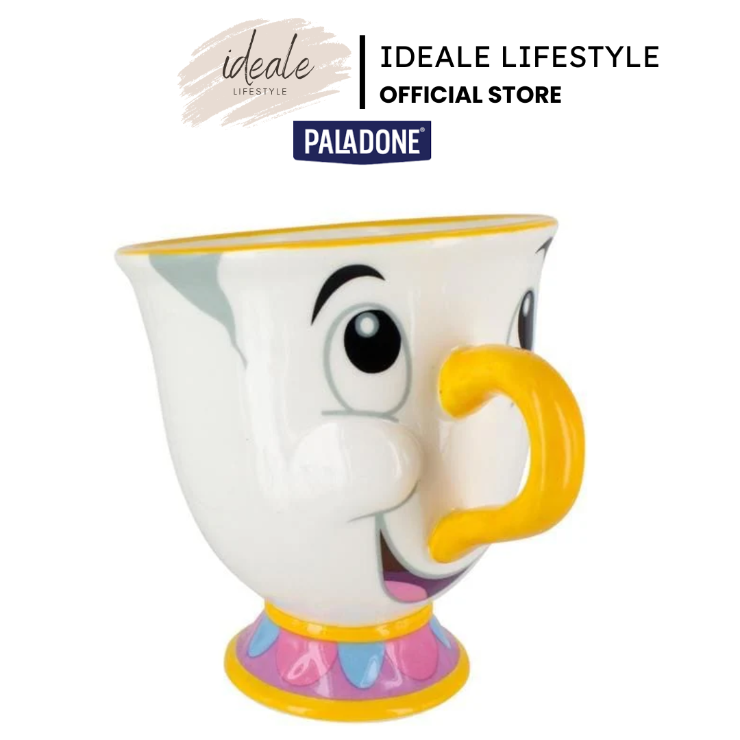 Official Disney Beauty and the Beast Chip Mug | 3D Sculpted Ceramic Coffee Cup | Iconic Character Figurine Tea Mug | Paladone Licensed Collectible Disney Gift