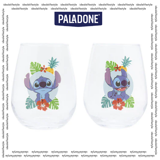 Official Disney Lilo & Stitch Set of 2 Glasses | Premium 9cm Drinking Glass Duo | High-Quality Clear Glass Tumbler Set | Paladone Licensed Stitch Collectible Kitchenware - Shop Now!