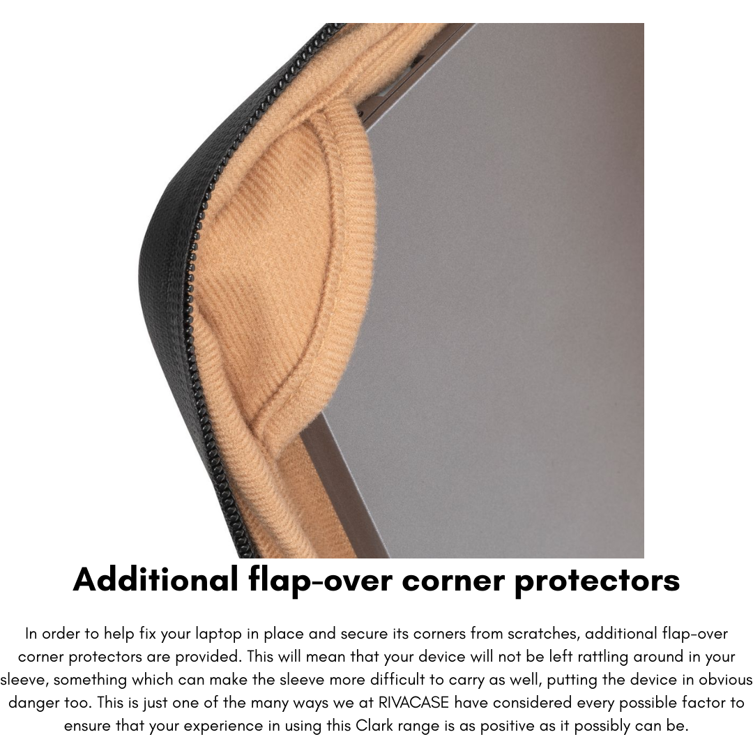 Dimensions and weight annotation for Rivacase Clark 8116 sleeve

