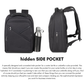 Concealed water bottle holder on the side of the backpack