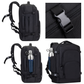 RIVACASE 8461 black backpack side view showing bottle pocket and sleek profile