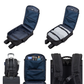 Main compartment with cross straps and mesh pockets – RIVACASE ECO backpack for travel