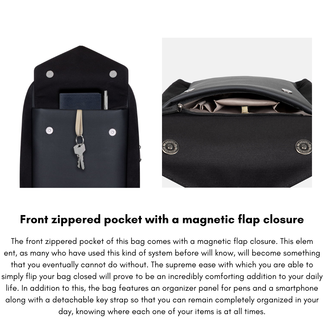 Close-up of anti-theft lock zipper puller on Rivacase Cardiff 8524

