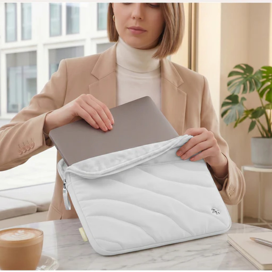 WiWU Terrace Laptop Sleeve 13 14 Inch Waterproof Nylon Inner Bag Velvet Shockproof Notebook Carrier Briefcase with Strap