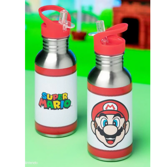 Paladone Super Mario Metal Water Bottle with Straw