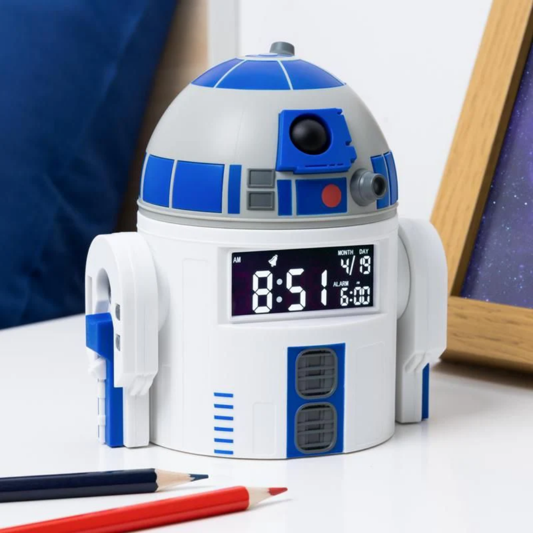 Paladone Star Wars R2-D2 Digital Alarm Clock | Officially Licensed Interactive Droid Bedside Clock | Plays Official Character Sounds | USB Powered Desktop Timepiece - Shop Now!