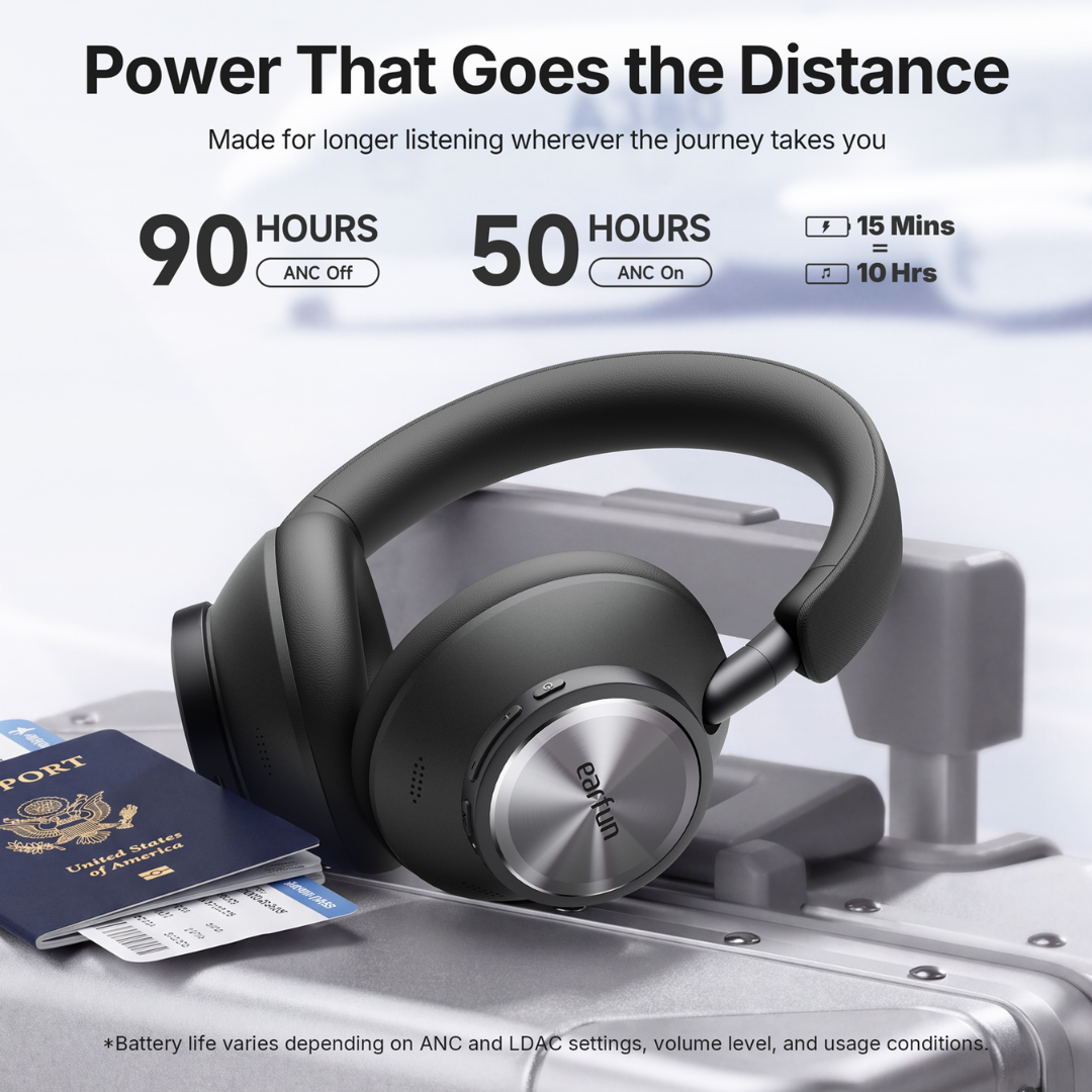 EarFun Wave Pro X Flagship Dual-Coaxial Wireless ANC Headphones | LDAC, aptX™ Lossless & 90-Hour Battery