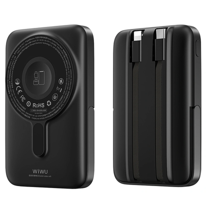 WiWU Pioneer 10000mAh Magnetic Power Bank | 5-in-1 Hub, Built-in Cables, Pro Watch Charger, 20W PD, Solid-State Safe