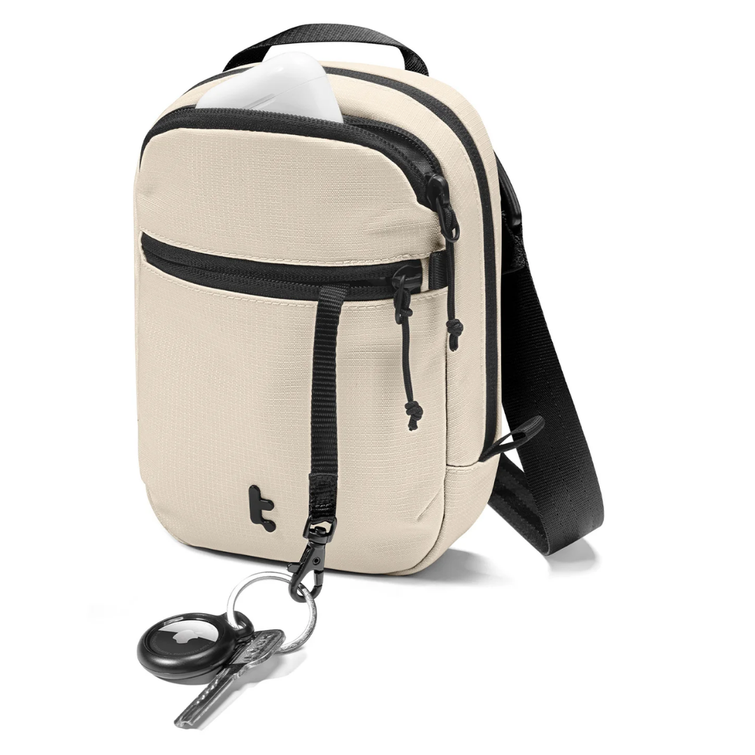 TOMTOC Aviator T37 Crossbody Bag 400D Travel Wallet RFID Blocking Anti Theft Shoulder Sling Bag Passport Black Khaki