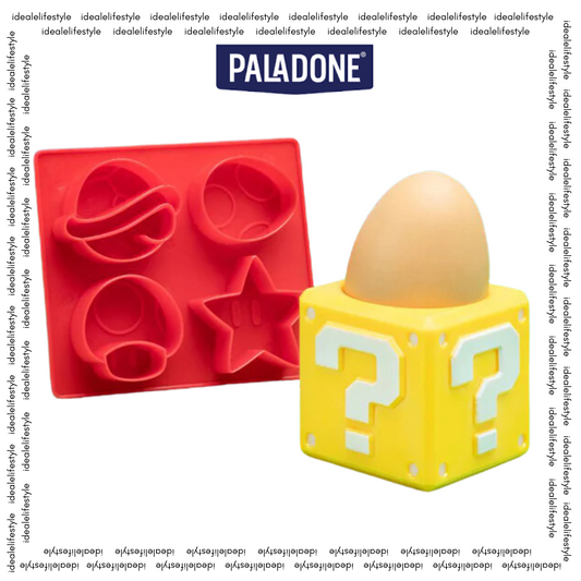 Paladone Super Mario Question Block Egg Cup &amp; Toast Cutter Set