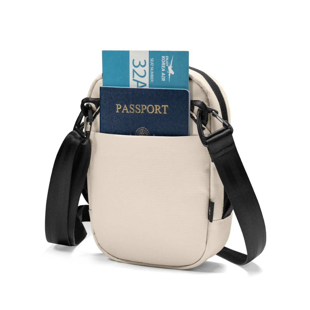 TOMTOC Aviator T37 Crossbody Bag 400D Travel Wallet RFID Blocking Anti Theft Shoulder Sling Bag Passport Black Khaki
