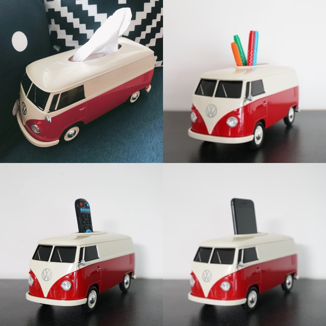 Official licensed VOLKSWAGEN Classic Red Two Tone VW T1 Bus Multi-functional Box, 1:16 scale