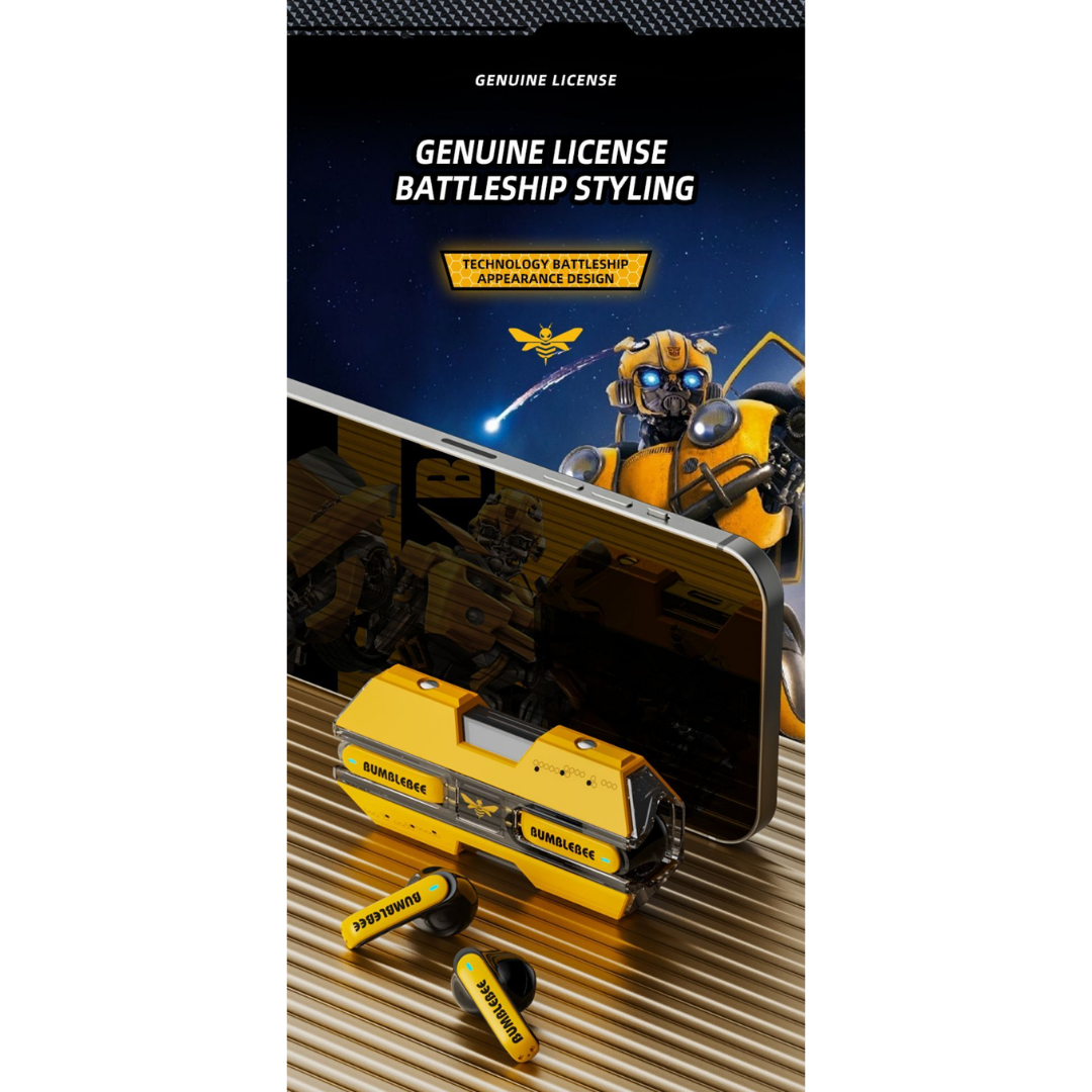 Transformers TF-T01 TWS Gaming Earphones Bluetooth 5.3 | Low Latency Dual Mode | 13mm HIFI Stereo Wireless Earbuds | Mecha Design Gaming Headset with Mic