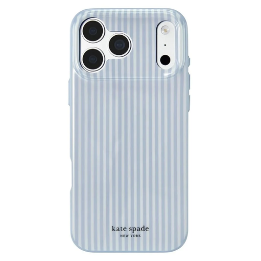 [Official Authentic] kate spade new york Diamond Blue Stripe MagSafe Protective Phone Case for iPhone 18 Pro / 18 Pro Max
