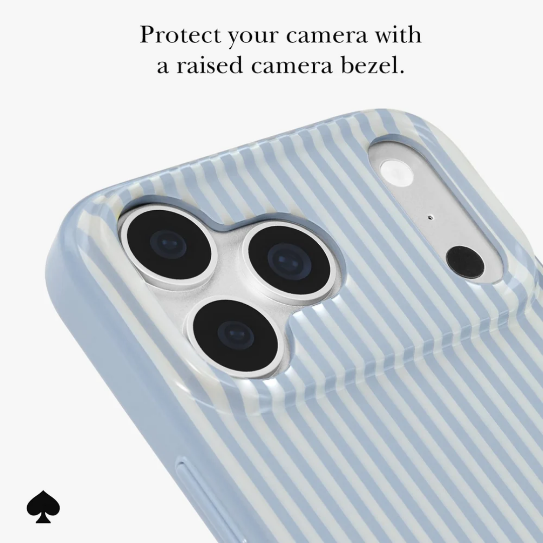 [Official Authentic] kate spade new york Diamond Blue Stripe MagSafe Protective Phone Case for iPhone 18 Pro / 18 Pro Max
