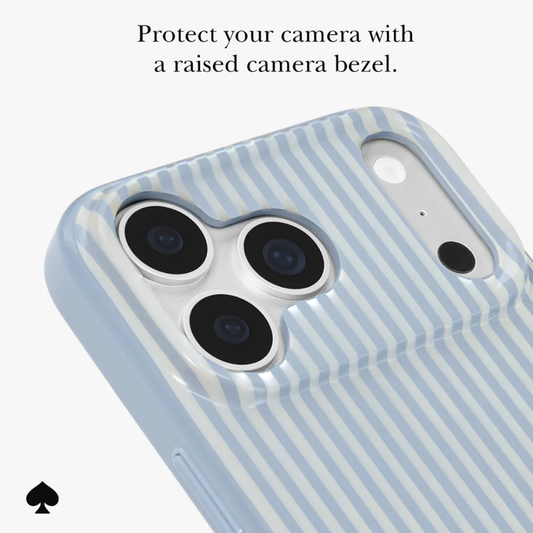 [Official Authentic] kate spade new york Diamond Blue Stripe MagSafe Protective Phone Case for iPhone 18 Pro / 18 Pro Max