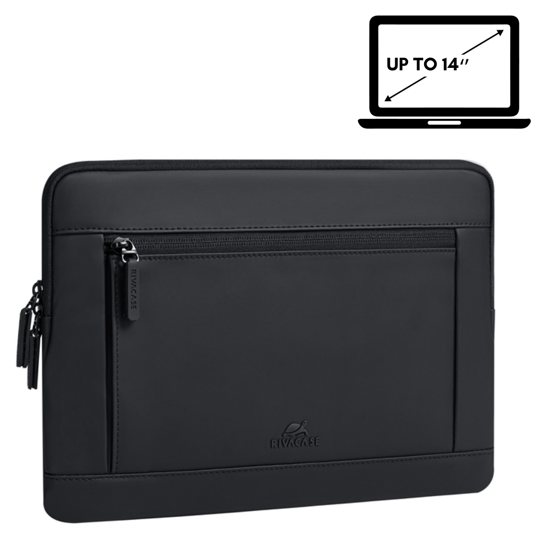 RIVACase Eden 7804 Eco-Friendly Laptop Sleeve (13.3"–14") | Sustainable RPET PU & Plush Corner Protection