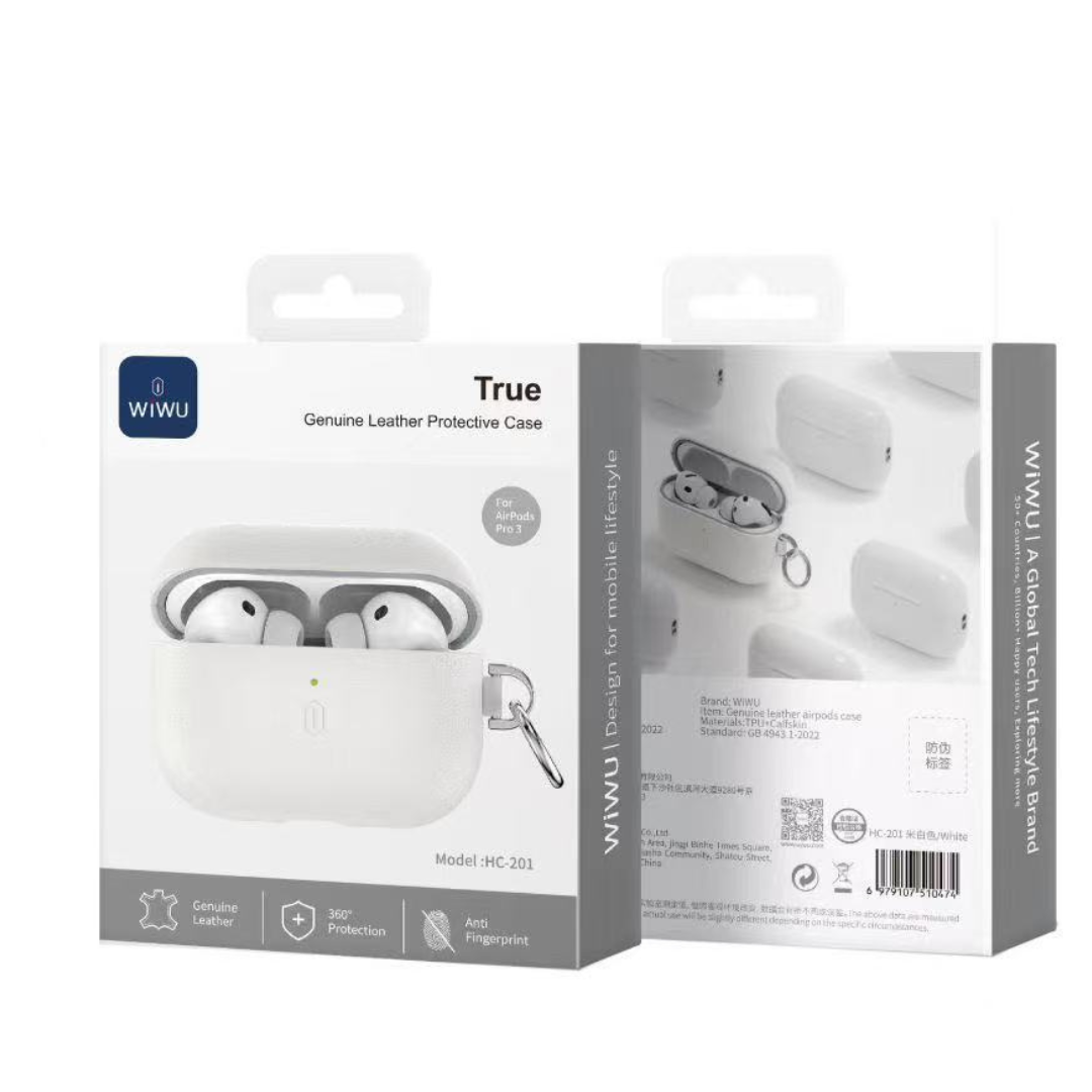 WiWU HC-201 Genuine Leather Protective Case for Audio Device 3rd Gen | Premium, Wireless Charging Compatible, Anti-Scratch