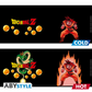 Comparison image of ABYstyle Dragon Ball Z heat change mug showing cold effect with Dragon Ball Z logo, Dragon Balls, and Goku, and hot effect revealing Shenron dragon, glowing energy aura around Goku, and enhanced logo with Dragon Balls.
