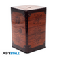 ABYstyle One Piece metal money box with a wood-panel design and engraved Jolly Roger symbols of various pirate crews.