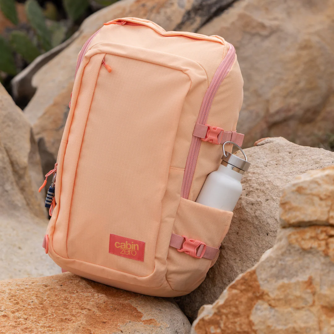 CabinZero ADV 42L Adventure Backpack | Large 55x35x20cm Carry-On Bag | 500D Matte Rip-Stop Nylon Water-Resistant Travel Pack | 17" Laptop Sleeve & YKK Zippers | Ergonomic Airflow System with Waist Belt