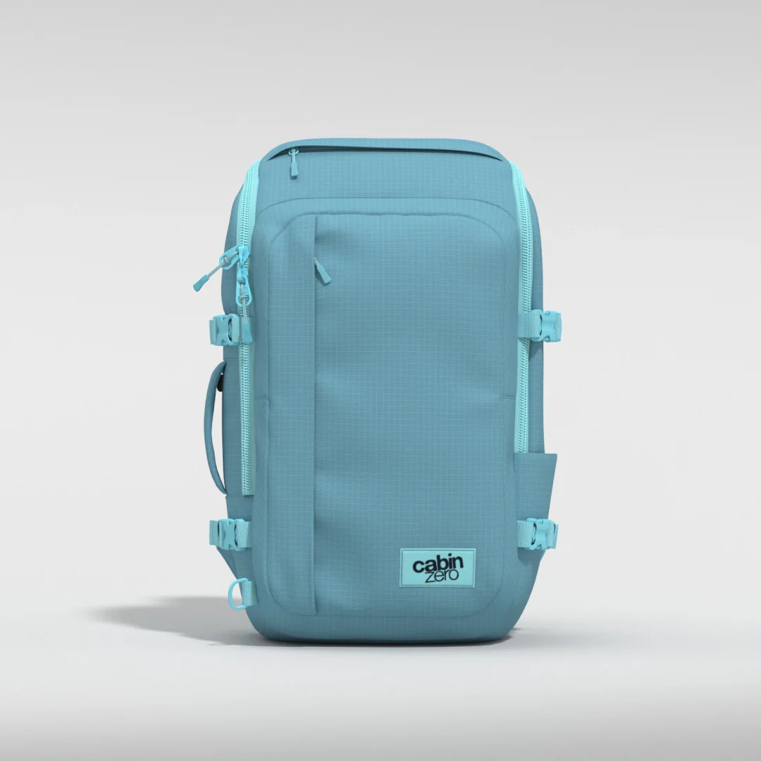 CabinZero ADV 42L Adventure Backpack | Large 55x35x20cm Carry-On Bag | 500D Matte Rip-Stop Nylon Water-Resistant Travel Pack | 17" Laptop Sleeve & YKK Zippers | Ergonomic Airflow System with Waist Belt