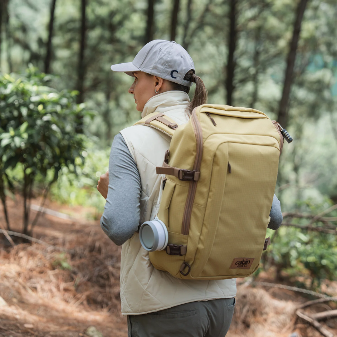 CabinZero ADV 42L Adventure Backpack | Large 55x35x20cm Carry-On Bag | 500D Matte Rip-Stop Nylon Water-Resistant Travel Pack | 17" Laptop Sleeve & YKK Zippers | Ergonomic Airflow System with Waist Belt