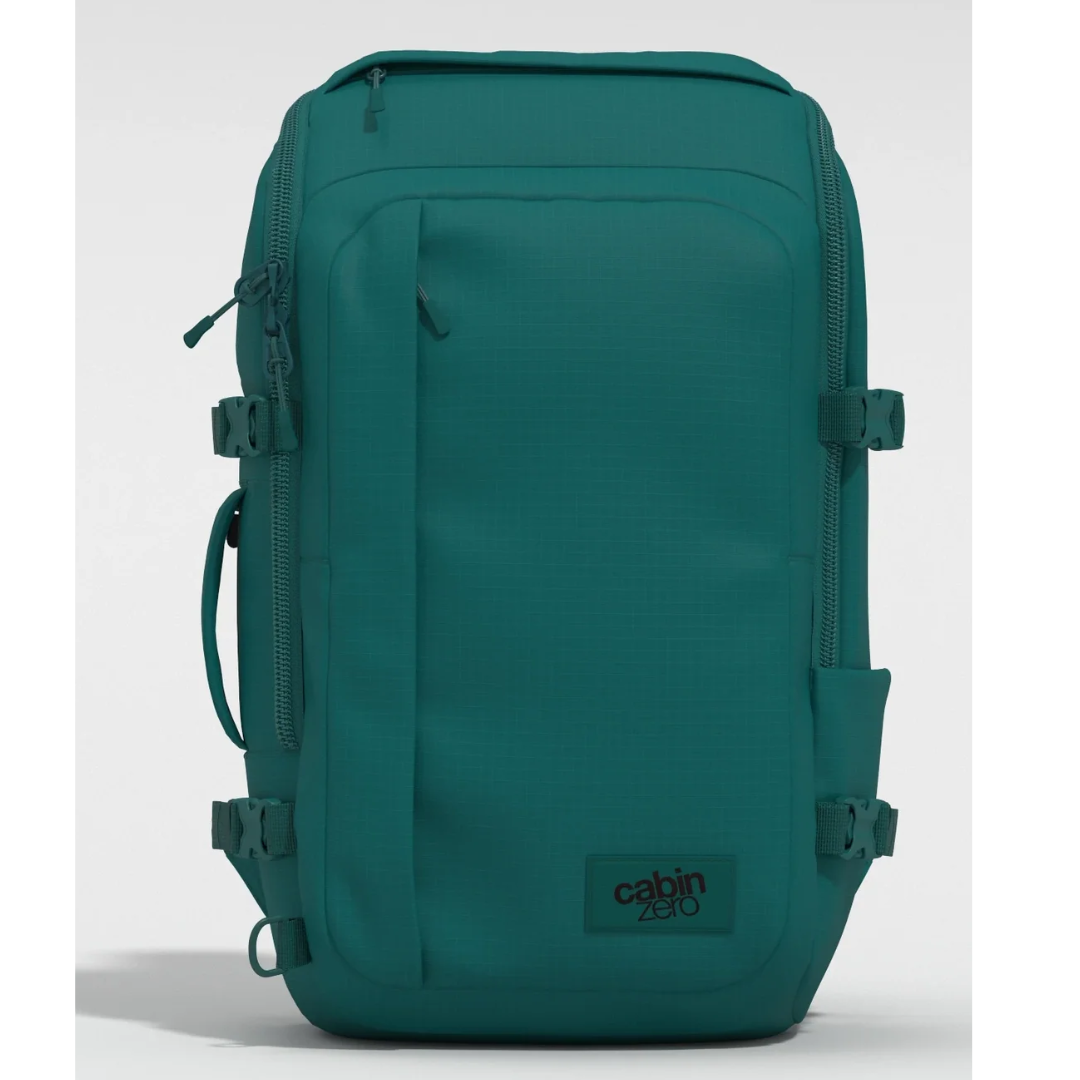 CabinZero ADV 42L Adventure Backpack | Large 55x35x20cm Carry-On Bag | 500D Matte Rip-Stop Nylon Water-Resistant Travel Pack | 17" Laptop Sleeve & YKK Zippers | Ergonomic Airflow System with Waist Belt