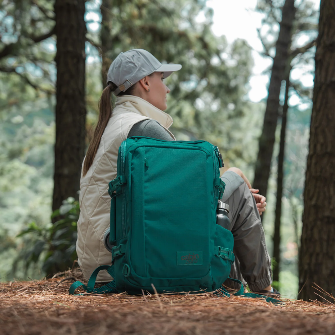 CabinZero ADV 42L Adventure Backpack | Large 55x35x20cm Carry-On Bag | 500D Matte Rip-Stop Nylon Water-Resistant Travel Pack | 17" Laptop Sleeve & YKK Zippers | Ergonomic Airflow System with Waist Belt