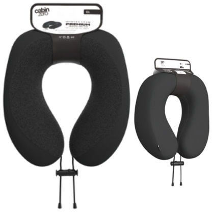 CabinZero Classic Travel Pillow | Premium Memory Foam Neck Support | Ergonomic Airplane & Car Pillow | Removable Washable Cover | Clippable Travel Accessory - 6 Colors Available!