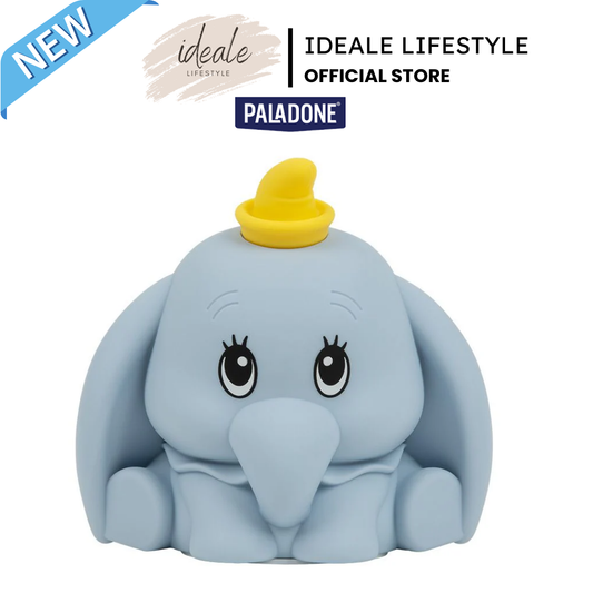 Disney Dumbo SquishyGlo silicone night light glowing in a nursery.