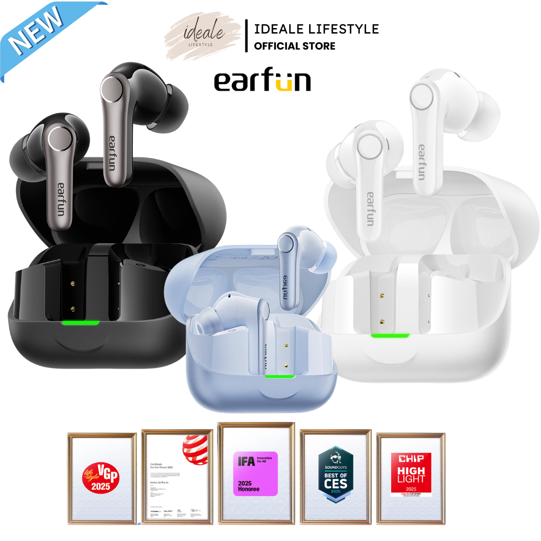 EarFun Air Pro 4+ Hi-Res ANC Earbuds | Bluetooth 6.0 Snapdragon Sound | AI Real-Time Translation & Auracast | Dual Hybrid Driver (1BA + 10mm DD) | 50dB Adaptive Noise Cancelling | 54H Playtime | IP55 Waterproof