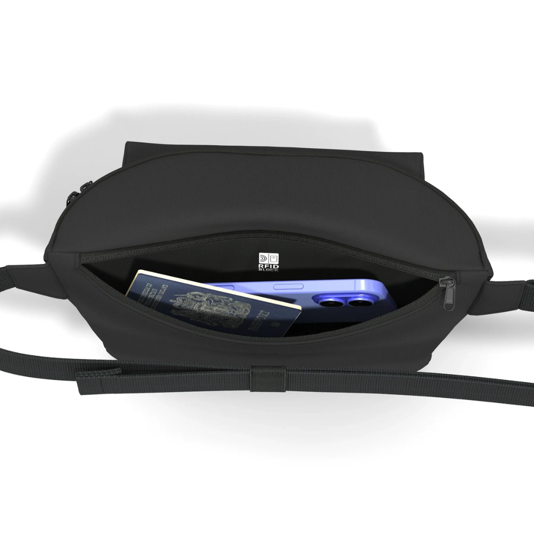 CabinZero Flicker Hip Pack 4L | Large Sustainable Crossbody Bag | RFID Blocking & Water-Resistant | Fits Small Tablets & E-Readers | 100% Recycled Travel Waist Bag - Shop Now!