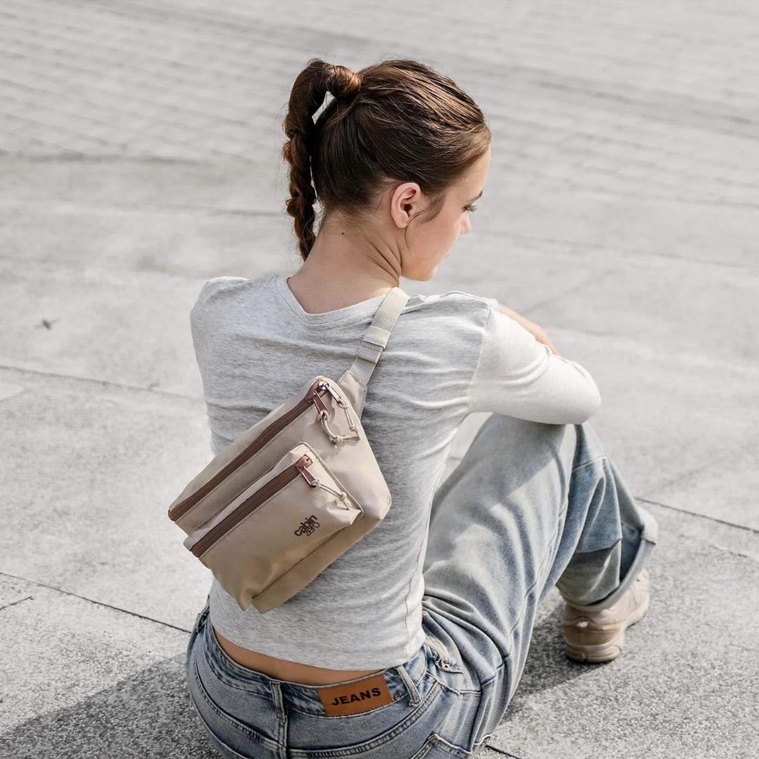 CabinZero Flicker Hip Pack 4L | Large Sustainable Crossbody Bag | RFID Blocking & Water-Resistant | Fits Small Tablets & E-Readers | 100% Recycled Travel Waist Bag - Shop Now!