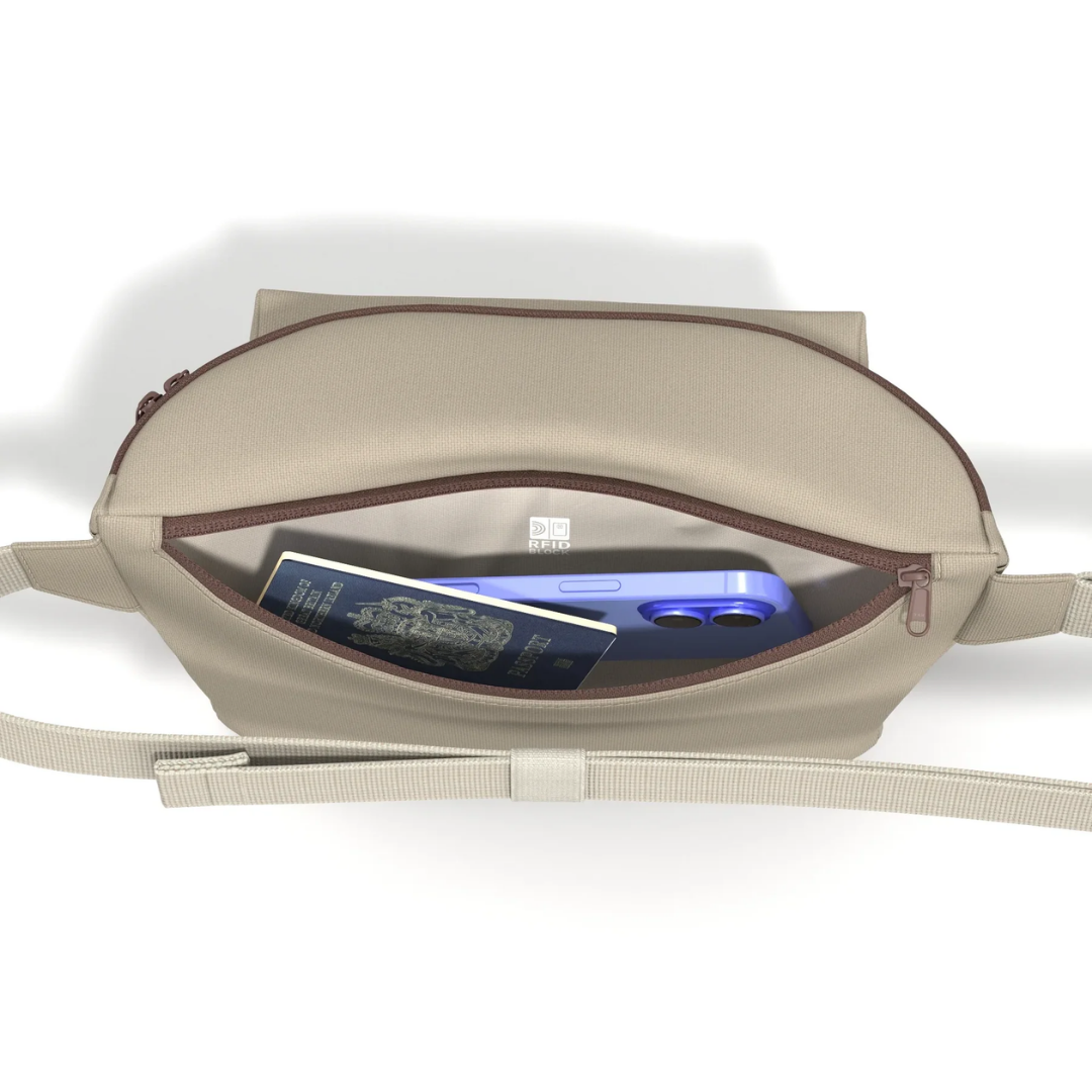 CabinZero Flicker Hip Pack 4L | Large Sustainable Crossbody Bag | RFID Blocking & Water-Resistant | Fits Small Tablets & E-Readers | 100% Recycled Travel Waist Bag - Shop Now!