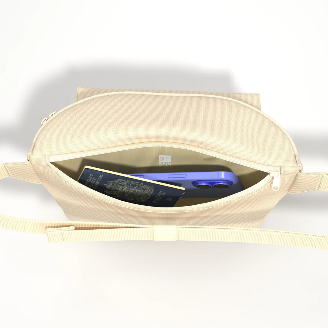 CabinZero Flicker Hip Pack 4L | Large Sustainable Crossbody Bag | RFID Blocking & Water-Resistant | Fits Small Tablets & E-Readers | 100% Recycled Travel Waist Bag - Shop Now!