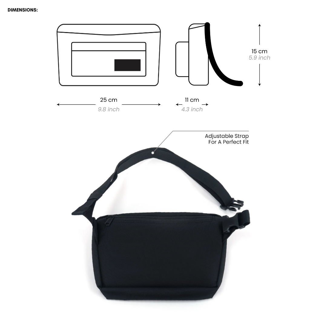 CabinZero Flicker Hip Pack 4L | Large Sustainable Crossbody Bag | RFID Blocking & Water-Resistant | Fits Small Tablets & E-Readers | 100% Recycled Travel Waist Bag - Shop Now!