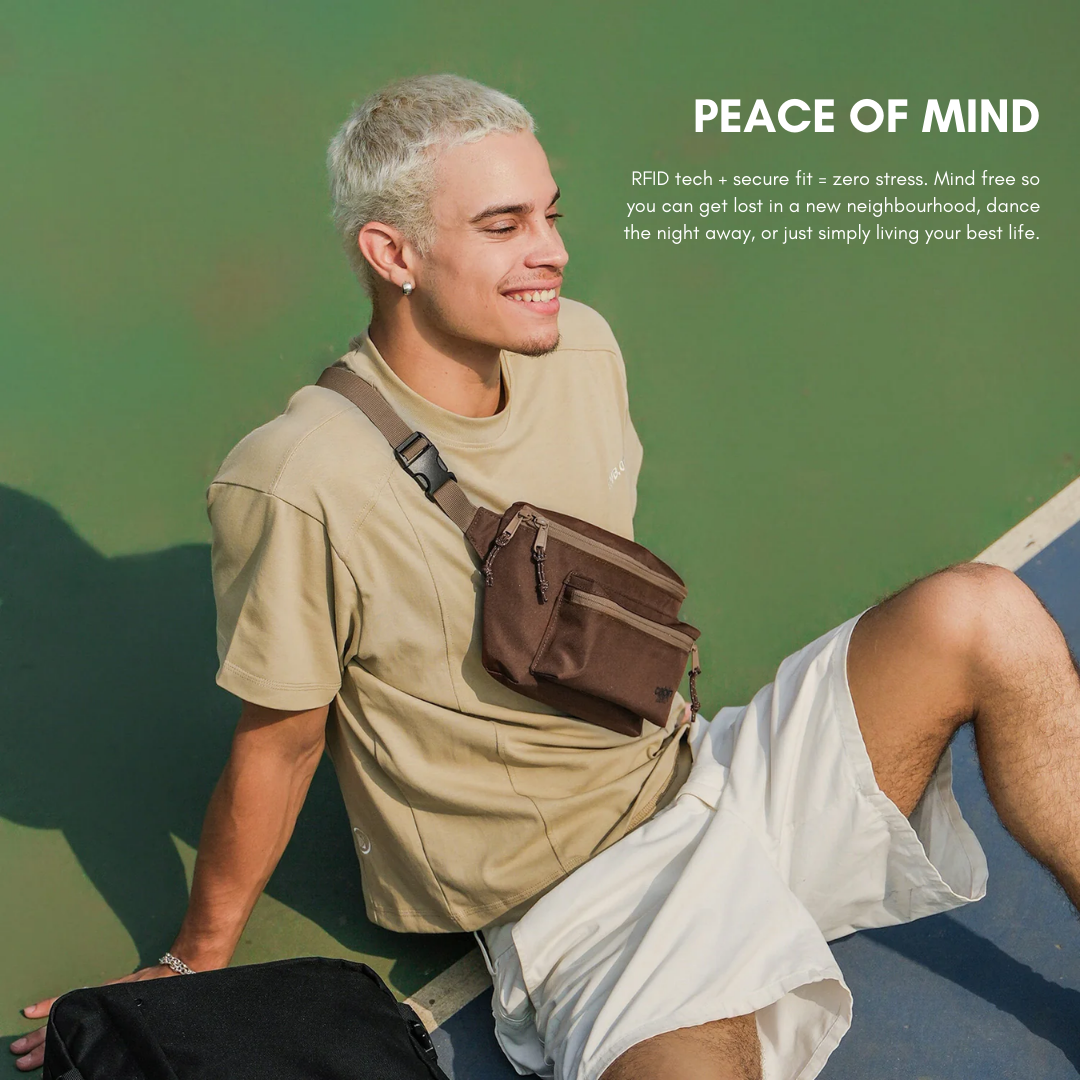 CabinZero Flicker Hip Pack 4L | Large Sustainable Crossbody Bag | RFID Blocking & Water-Resistant | Fits Small Tablets & E-Readers | 100% Recycled Travel Waist Bag - Shop Now!